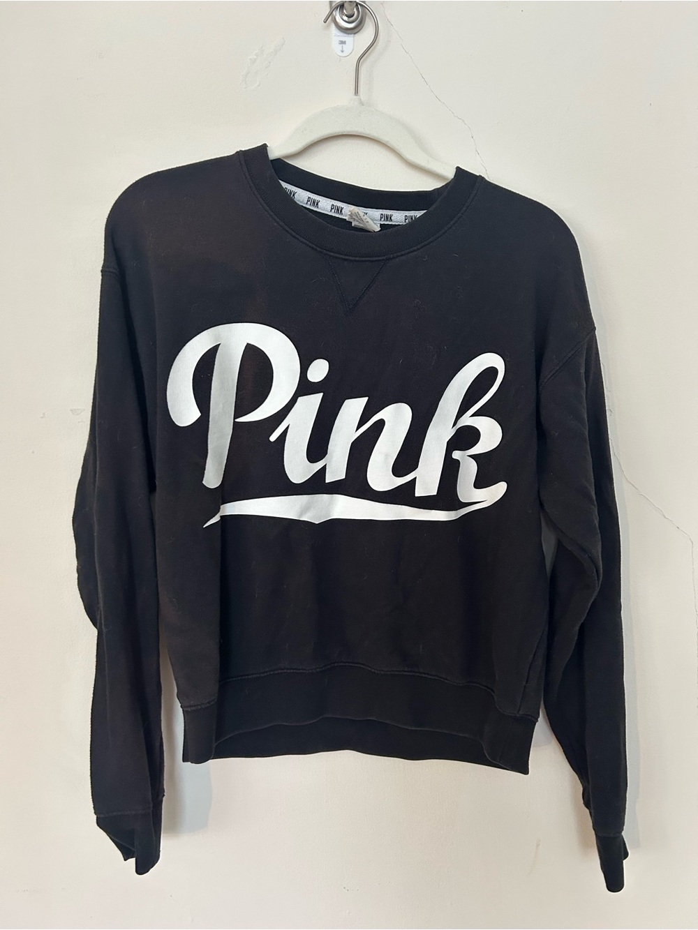 Vintage PINK Black Logo Crewneck Sweatshirt